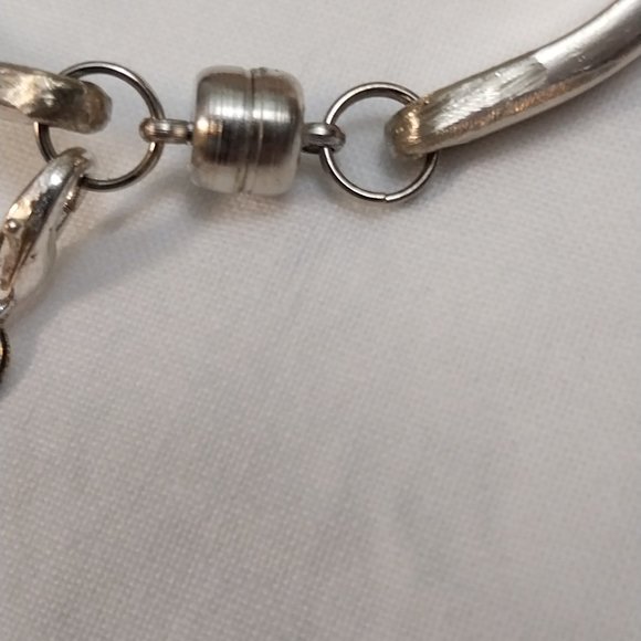 2944 Silver Dinner Wear Fork Bracelet, With Magnetic and Lobster Claw Closure. - Picture 7 of 7